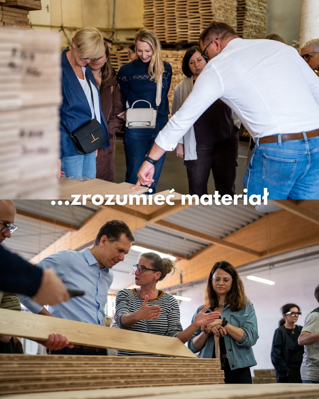 Architekci poznają właściwości drewna podczas wizyty w fabryce